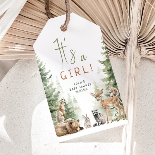 Woodland Animals Es ist eine Girl Baby Dusche Viel Geschenkanhänger