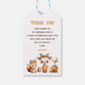 Woodland Animals Fall Kids' Birthday Thank You Geschenkanhänger (Vorderseite)