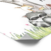 Woodland Animals Fingerprint Baby Duster Poster (Ecke)