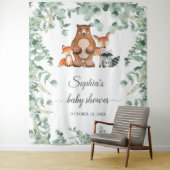 Woodland Animals Floral Baby Dusche Wandteppich (Beispiel)