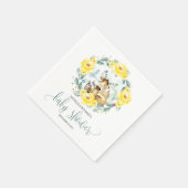 Woodland Animals Floral Greenery Baby Shower Serviette (Ecke)