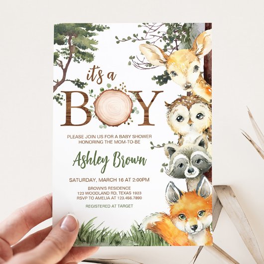 Woodland Animals Forest Baby Dusche Einladung