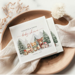 Woodland Animals Forest Baby Dusche Napkins Serviette