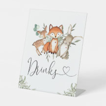 Woodland Animals Forest Baby Shower Drinks