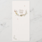 Woodland Animals Forest Friends Baby Showmenü Menükarte (Rückseite)