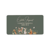 Woodland Animals Forest Friends Kinderdusche Adressaufkleber (Vorne)