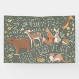 Woodland Animals Forest Friends Kinderdusche Banner
