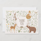 Woodland Animals Forest Friends Kinderdusche Dankeskarte (Rückseite)