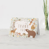 Woodland Animals Forest Friends Kinderdusche Dankeskarte (Vorderseite)