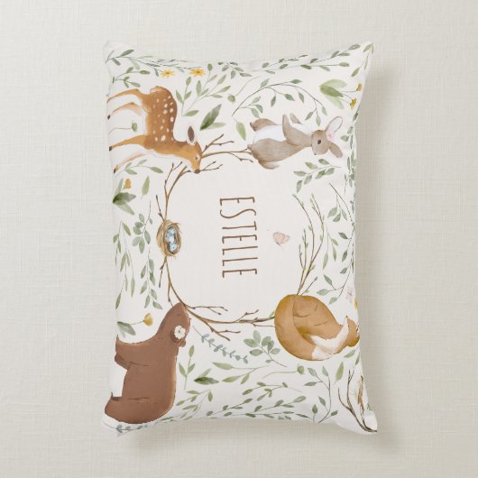 Woodland Animals Forest Friends Kinderdusche Dekokissen (Vorderseite(Vertikal))