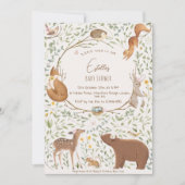Woodland Animals Forest Friends Kinderdusche Einladung (Vorderseite)