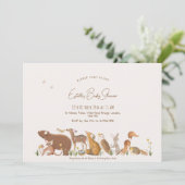 Woodland Animals Forest Friends Kinderdusche Einladung (Stehend Vorderseite)