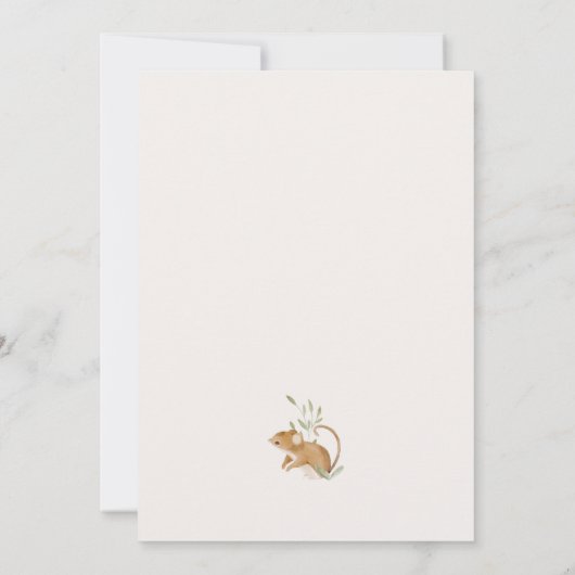 Woodland Animals Forest Friends Kinderdusche Einladung (Rückseite)