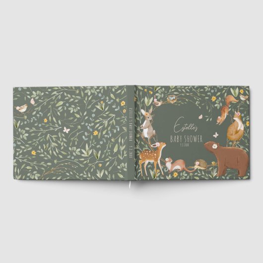 Woodland Animals Forest Friends Kinderdusche Gästebuch (Voll)