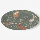 Woodland Animals Forest Friends Kinderdusche Pappteller (Schrägansicht)