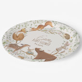 Woodland Animals Forest Friends Kinderdusche Pappteller (Schrägansicht)