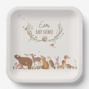 Woodland Animals Forest Friends Kinderdusche Pappteller