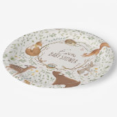 Woodland Animals Forest Friends Kinderdusche Pappteller (Schrägansicht)