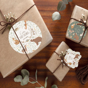 Woodland Animals Forest Friends Kinderdusche Runder Aufkleber