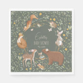 Woodland Animals Forest Friends Kinderdusche Serviette (Vorderseite)