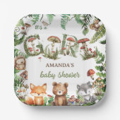 Woodland Animals Forest Niedlich Baby Girl Dusche Pappteller (Vorderseite)