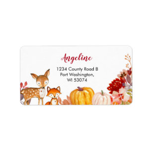 Woodland Animals Freunde Pumpkin-Adressetikett Adressaufkleber