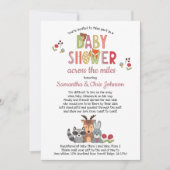 Woodland Animals Girl Baby Dusche von Mail Einladung (Vorderseite)