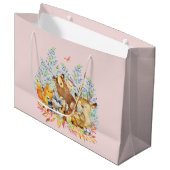 Woodland Animals Girls Baby Shoft Bag Große Geschenktüte (Vorderseite Schrägansicht)