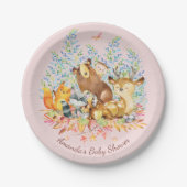 Woodland Animals Girls Baby Shower 7" Plättchen Pappteller (Vorderseite)