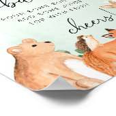 Woodland Animals Green Baby Dusche Momosa Bar Zeic Poster (Ecke)