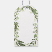 Woodland Animals Green Baby Dusche Vielen Dank für Geschenkanhänger (Rückseite)