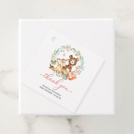 Woodland Animals Greenerity Baby Shower Vielen Dan Geschenkanhänger (Beispiel)