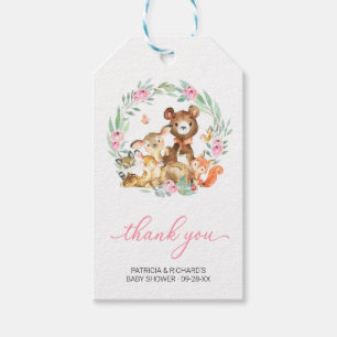 Woodland Animals Greenerity Baby Shower Vielen Dan Geschenkanhänger