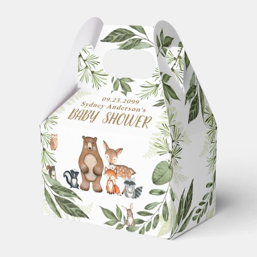 Woodland Animals Greenerity Baby Shower Vielen Dan Geschenkschachtel (Vorderseite)