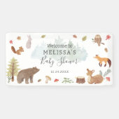 Woodland Animals Greenery Baby Dusche Willkommen Banner (Horizontal)