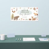 Woodland Animals Greenery Baby Dusche Willkommen Banner (Messe)