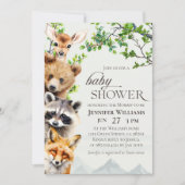 Woodland Animals Greenery Baby Shower Invitation Einladung (Vorderseite)