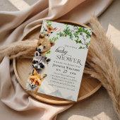 Woodland Animals Greenery Baby Shower Invitation Einladung