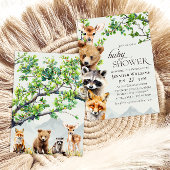 Woodland Animals Greenery Baby Shower Invitation Einladung