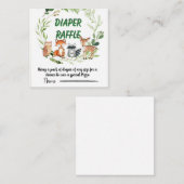 Woodland animals greenery diaper raffle begleitkarte (Vorne/Hinten)