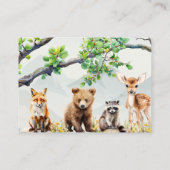 Woodland Animals Greenery Diaper Raffle Card Begleitkarte (Rückseite)