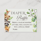 Woodland Animals Greenery Diaper Raffle Card Begleitkarte (Vorderseite)