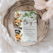 Woodland Animals Greenery It’s a Boy Baby Shower Einladung