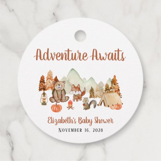 Woodland Animals Herbst Kinderdusche Danke Geschenkanhänger (Rückseite)