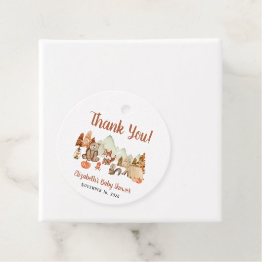 Woodland Animals Herbst Kinderdusche Danke Geschenkanhänger (Beispiel)