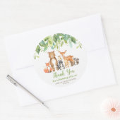 Woodland Animals Kinderdusche Danke für Ihre Liebl Runder Aufkleber (Umschlag)