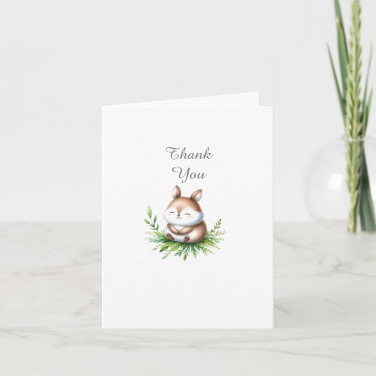 Woodland Animals Kinderdusche Danke Karte (Vorderseite)