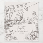 Woodland Animals Kinderdusche Danke Weinetikett (Einzelnes Label)