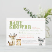 Woodland Animals Kinderdusche Einladung (Stehend Vorderseite)