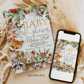 Woodland Animals Kinderdusche Einladung